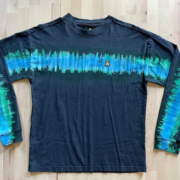 Teddy Fresh Unisex Blue & Green Tie-Dye Long Sleeve Shirt size XXS - Picture 1 of 5
